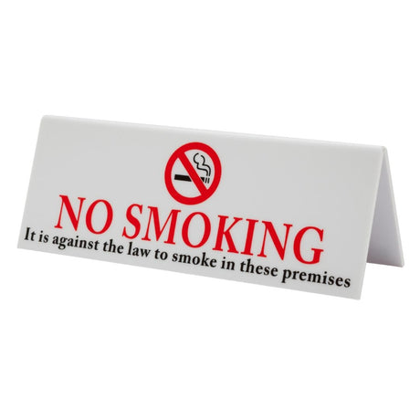 Beaumont No Smoking Table Sign Plastic - CZ426  Beaumont   