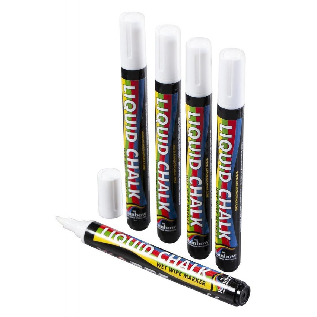 Beaumont Chisel Liquid Chalk Pen White 5mm (Pack of 5) - CZ475  Beaumont   