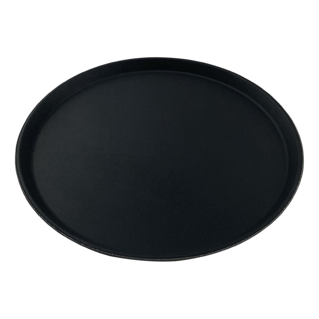 Beaumont Non-Slip Round Tray Black 280mm - CZ494  Beaumont   