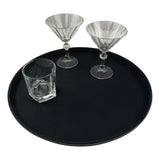 Beaumont Non-Slip Round Tray Black 406mm - CZ496  Beaumont   