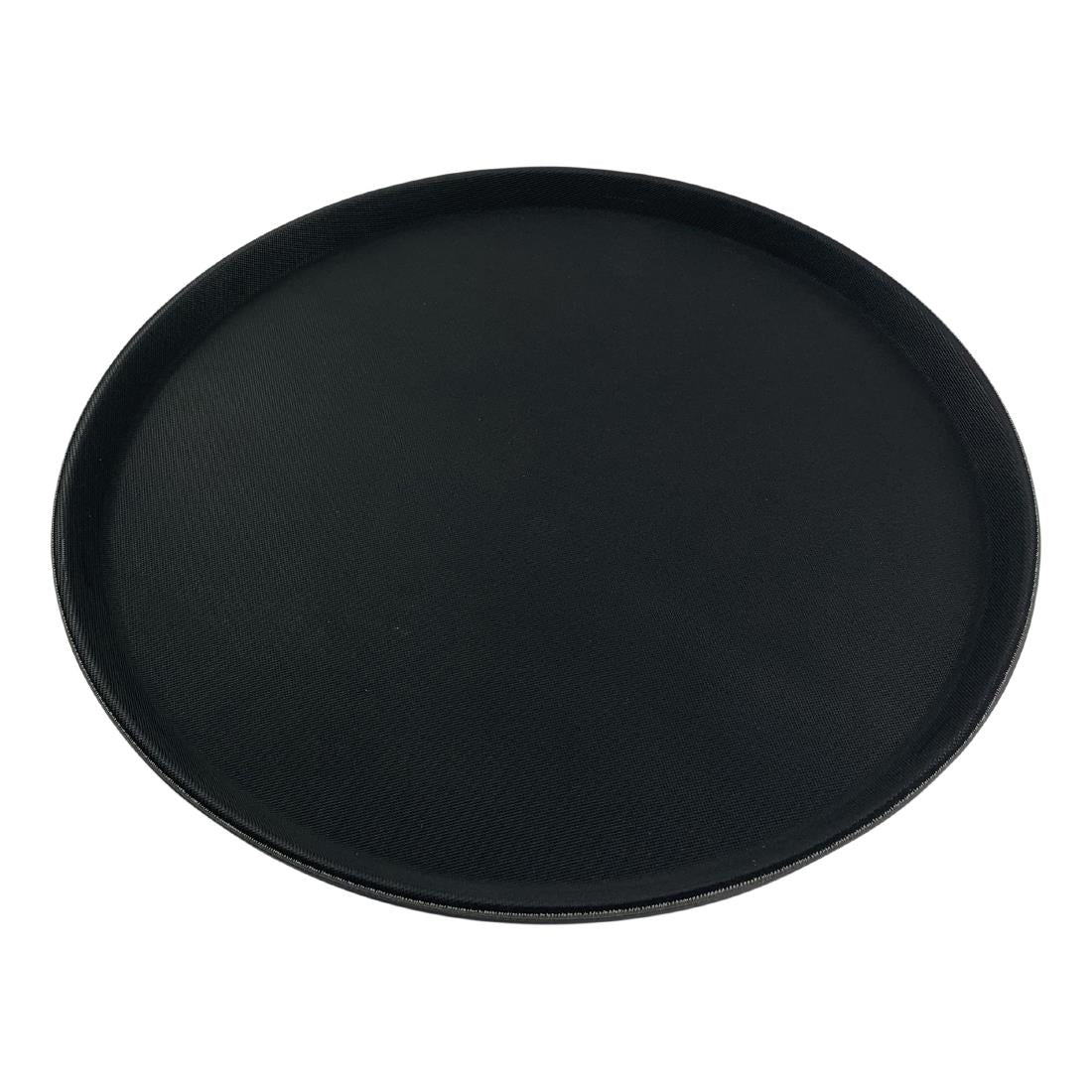 Beaumont Non-Slip Round Tray Black 406mm - CZ496  Beaumont   