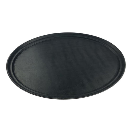 Beaumont Non-Slip Oval Tray Black 685 x 558mm - CZ497  Beaumont   