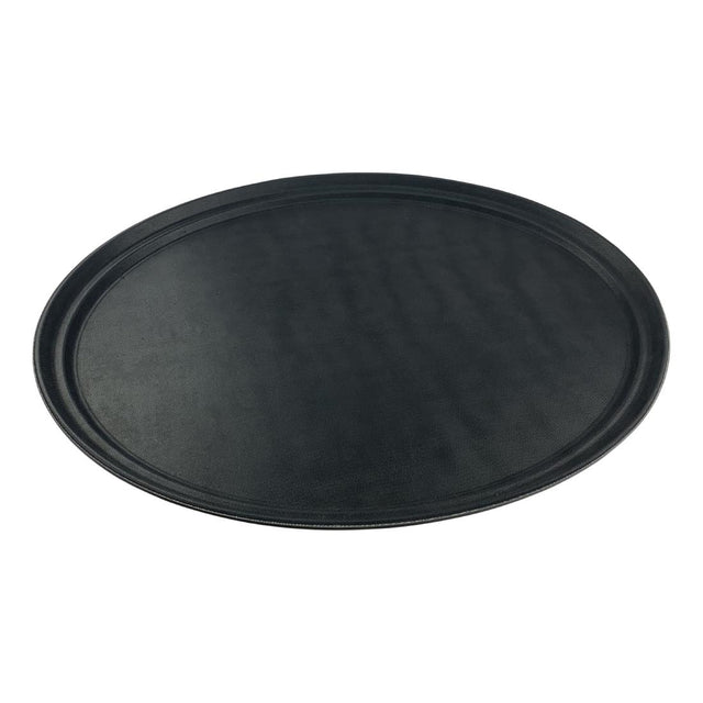 Beaumont Non-Slip Oval Tray Black 685 x 558mm - CZ497  Beaumont   