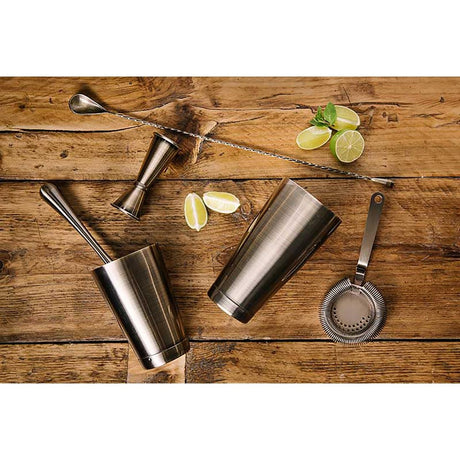Beaumont Antique Brass Plated Curved Moscow Mule Mug 500ml - CZ538 Cocktail Glasses Beaumont   