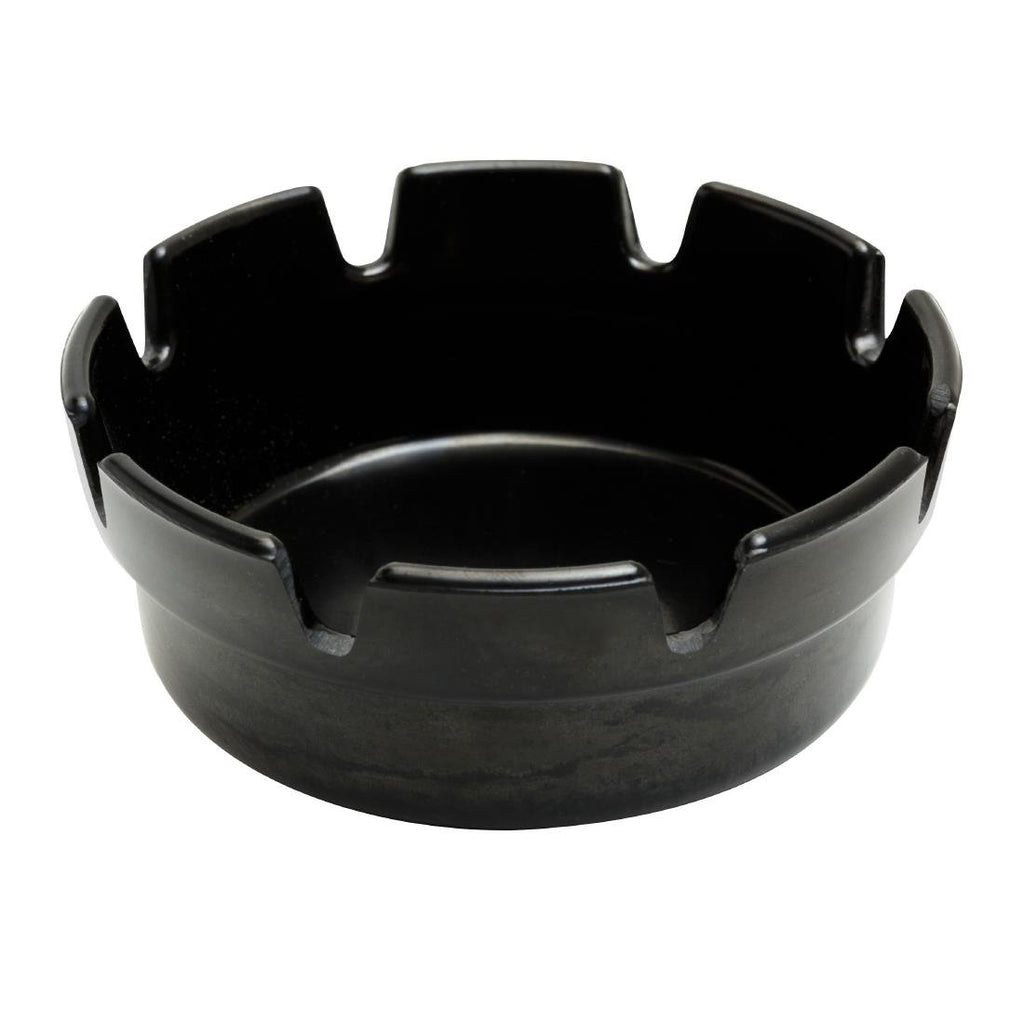 Beaumont Black Bakelite Crown Style Ashtray 101mm (Pack of 10) - CZ575  Beaumont   