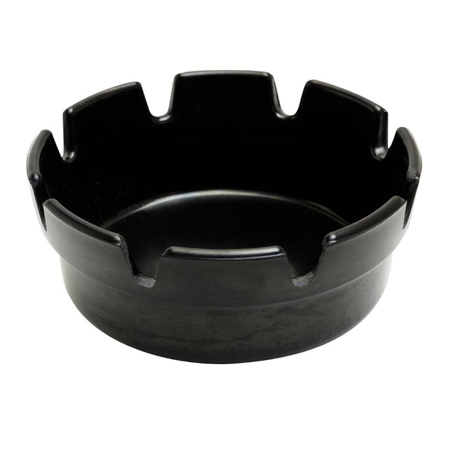 Beaumont Black Bakelite Crown Style Ashtray 101mm (Pack of 10) - CZ575  Beaumont   