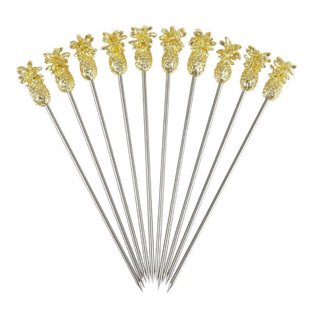 Beaumont Pineapple Garnish Pick Gold Plated (Pack of 10) - CZ591  Beaumont   