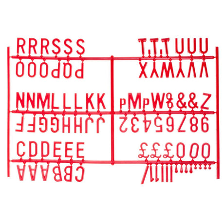 Beaumont 19mm Letter Set (540 characters) Red - CZ611  Beaumont   