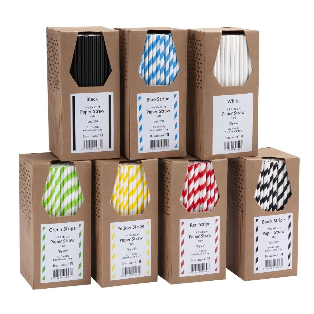 Beaumont 6mm Bore Paper Straw White (Pack of 250) - CZ618  Beaumont   