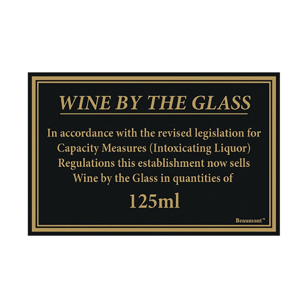 Beaumont 125ml Wine Law Sign 170x110mm - CZ678  Beaumont   