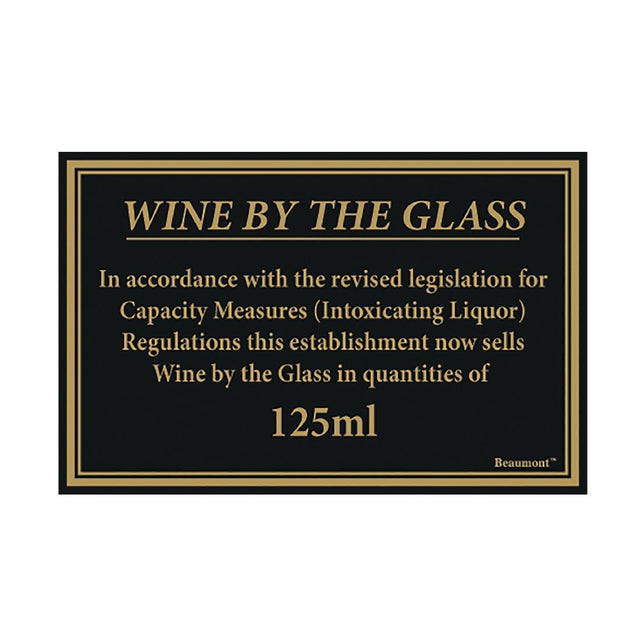 Beaumont 125ml Wine Law Sign 170x110mm - CZ678  Beaumont   