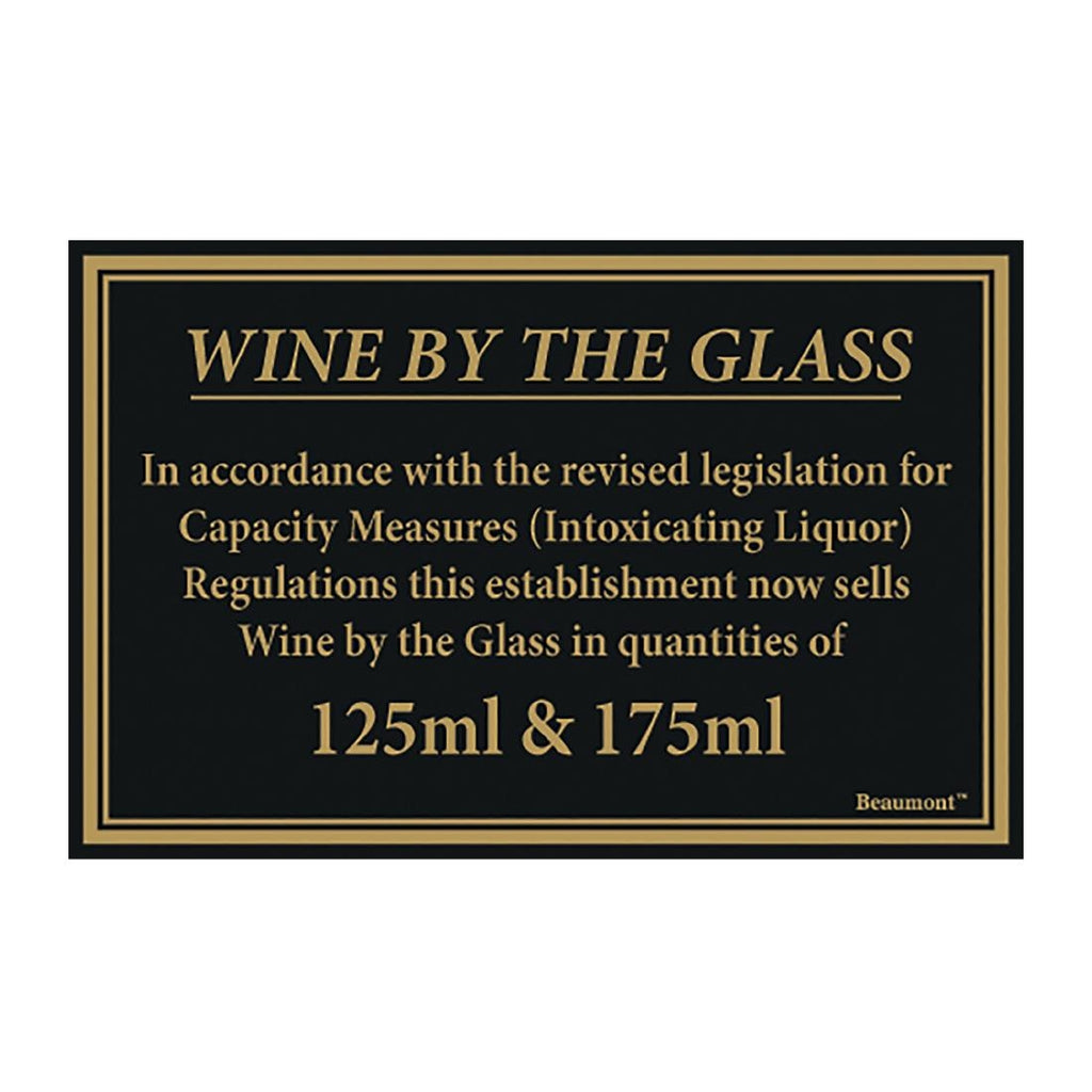 Beaumont 125ml & 175ml Wine Law Sign 170x110mm - CZ679  Beaumont   