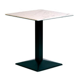 Turin Metal Base 600mm Square Dining Table with Laminate Top in Marble - CZ810 Steel Tables Everyday   