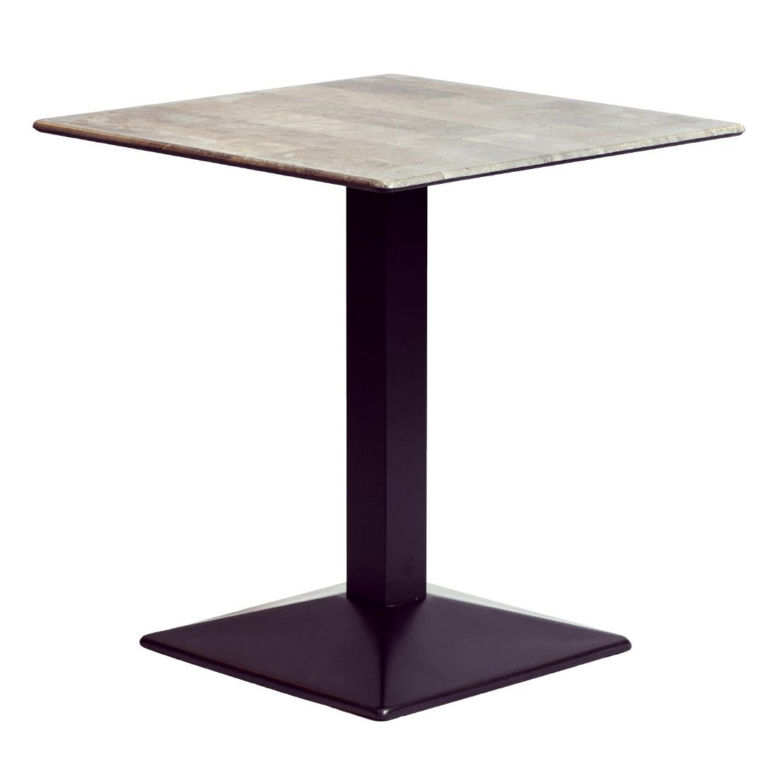 Turin Metal Base 600mm Square Dining Table with Laminate Top in Concrete - CZ811 Steel Tables Everyday   