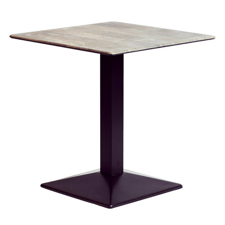 Turin Metal Base 600mm Square Dining Table with Laminate Top in Concrete - CZ811 Steel Tables Everyday   