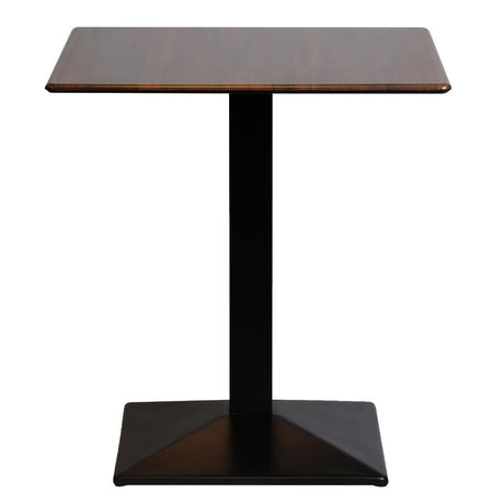 Turin Metal Base 600mm Square Dining Table with Laminate Top in Walnut - CZ813 Steel Tables Everyday   