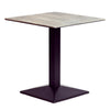 Turin Metal Base 700mm Square Dining Table with Laminate Top in Concrete - CZ815 Steel Tables Everyday   