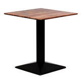 Turin Metal Base 700mm Square Dining Table w/Laminate Top in Planked Oak - CZ816 Steel Tables Everyday   