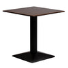 Turin Metal Base 700mm Square Dining Table with Laminate Top in Walnut - CZ817 Steel Tables Everyday   
