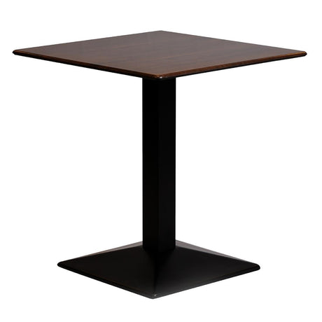 Turin Metal Base 700mm Square Dining Table with Laminate Top in Walnut - CZ817 Steel Tables Everyday   