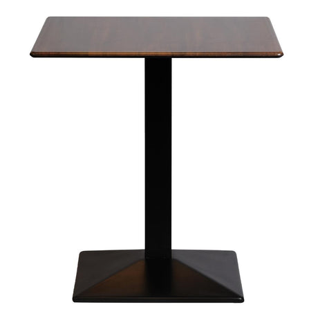 Turin Metal Base 700mm Square Dining Table with Laminate Top in Walnut - CZ817 Steel Tables Everyday   