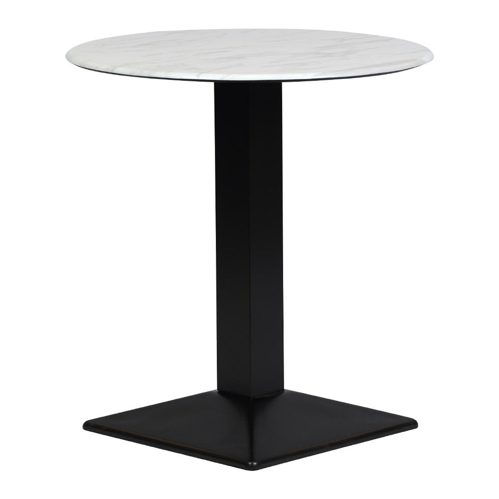 Turin Metal Base 600mm Round Dining Table with Laminate Top in Marble - CZ818 Steel Tables Everyday   