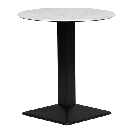 Turin Metal Base 600mm Round Dining Table with Laminate Top in Marble - CZ818 Steel Tables Everyday   