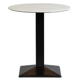 Turin Metal Base 600mm Round Dining Table with Laminate Top in Marble - CZ818 Steel Tables Everyday   