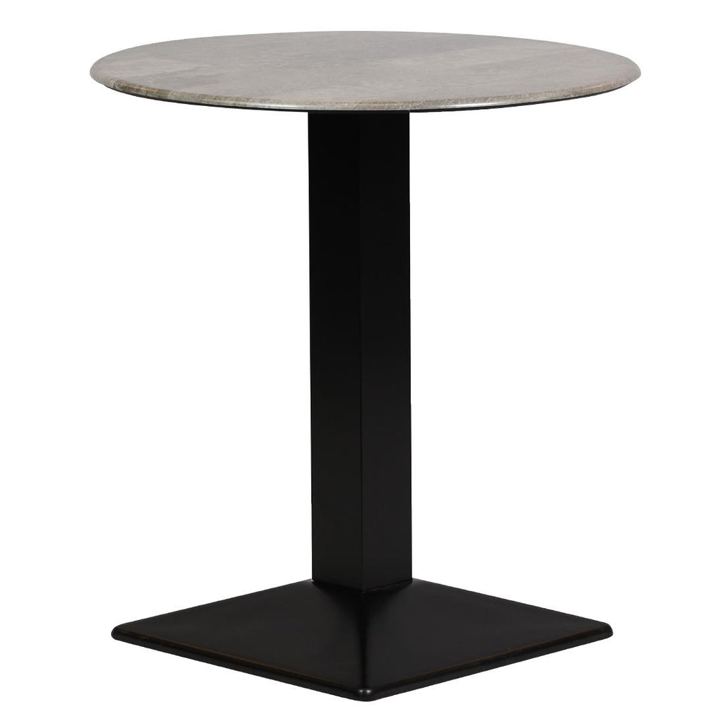 Turin Metal Base 600mm Round Dining Table with Laminate Top in Concrete - CZ819 Steel Tables Everyday   