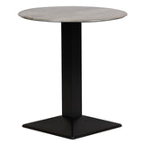 Turin Metal Base 600mm Round Dining Table with Laminate Top in Concrete - CZ819 Steel Tables Everyday   