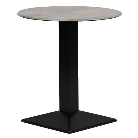 Turin Metal Base 600mm Round Dining Table with Laminate Top in Concrete - CZ819 Steel Tables Everyday   