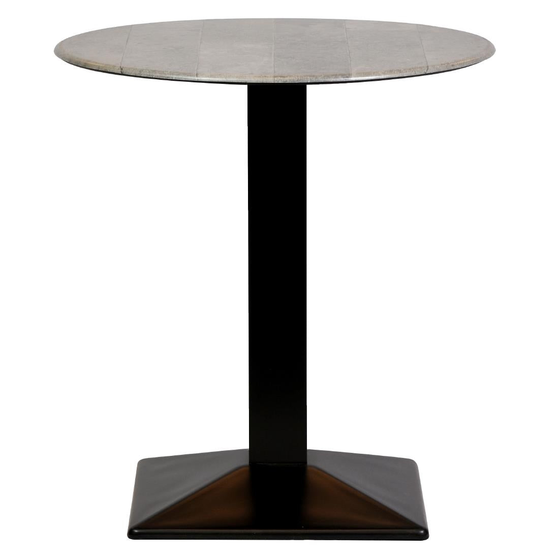Turin Metal Base 600mm Round Dining Table with Laminate Top in Concrete - CZ819 Steel Tables Everyday   