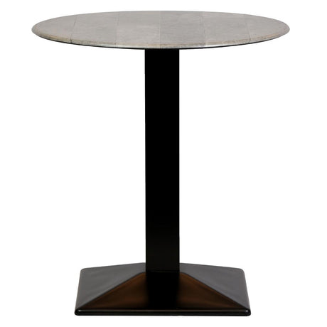 Turin Metal Base 600mm Round Dining Table with Laminate Top in Concrete - CZ819 Steel Tables Everyday   