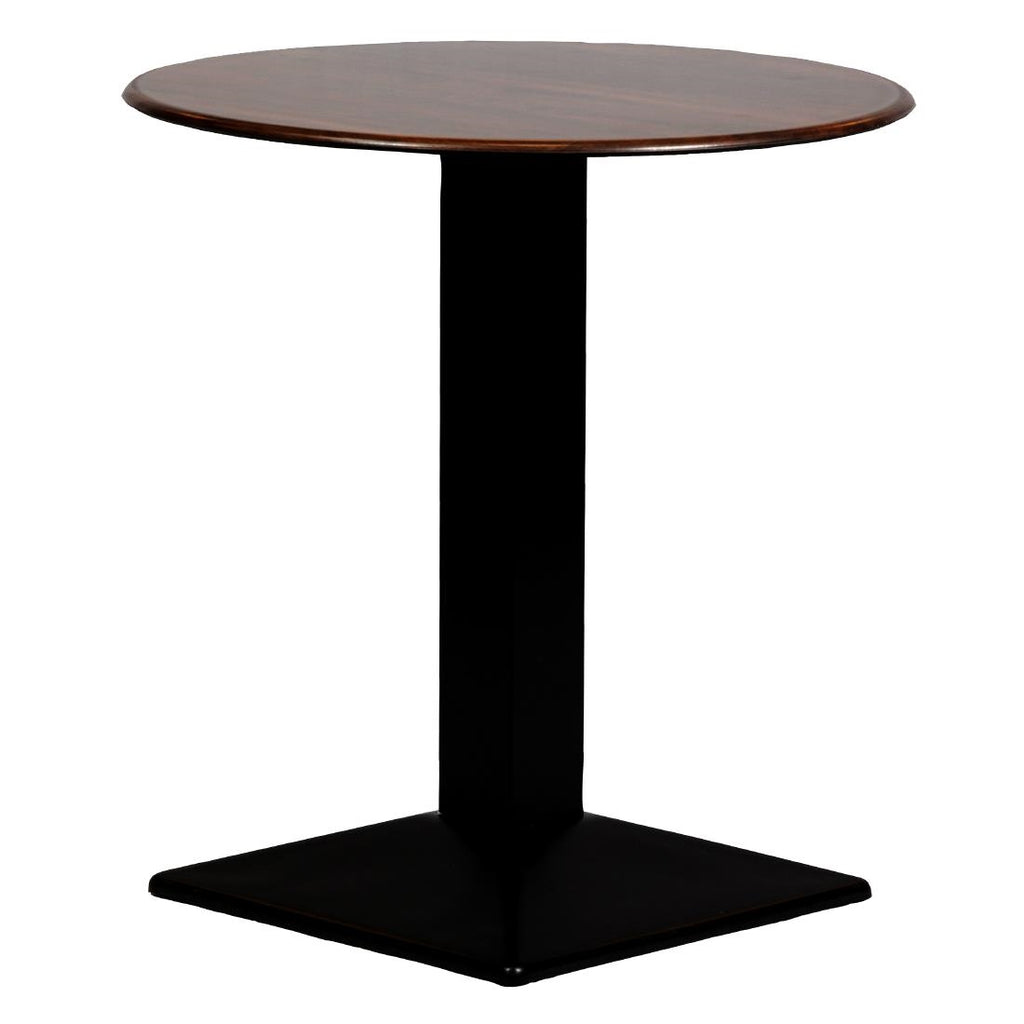 Turin Metal Base 600mm Round Dining Table with Laminate Top in Walnut - CZ821 Steel Tables Everyday   