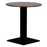 Turin Metal Base 600mm Round Dining Table with Laminate Top in Walnut - CZ821 Steel Tables Everyday   
