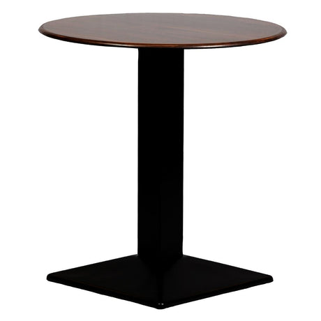Turin Metal Base 600mm Round Dining Table with Laminate Top in Walnut - CZ821 Steel Tables Everyday   