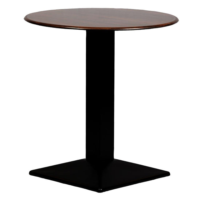 Turin Metal Base 600mm Round Dining Table with Laminate Top in Walnut - CZ821 Steel Tables Everyday   