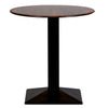 Turin Metal Base 600mm Round Dining Table with Laminate Top in Walnut - CZ821 Steel Tables Everyday   