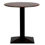 Turin Metal Base 600mm Round Dining Table with Laminate Top in Walnut - CZ821 Steel Tables Everyday   