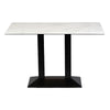 Turin Metal Base Rectangle Dining Table with Laminate Top in Marble - CZ822 Steel Tables Everyday   
