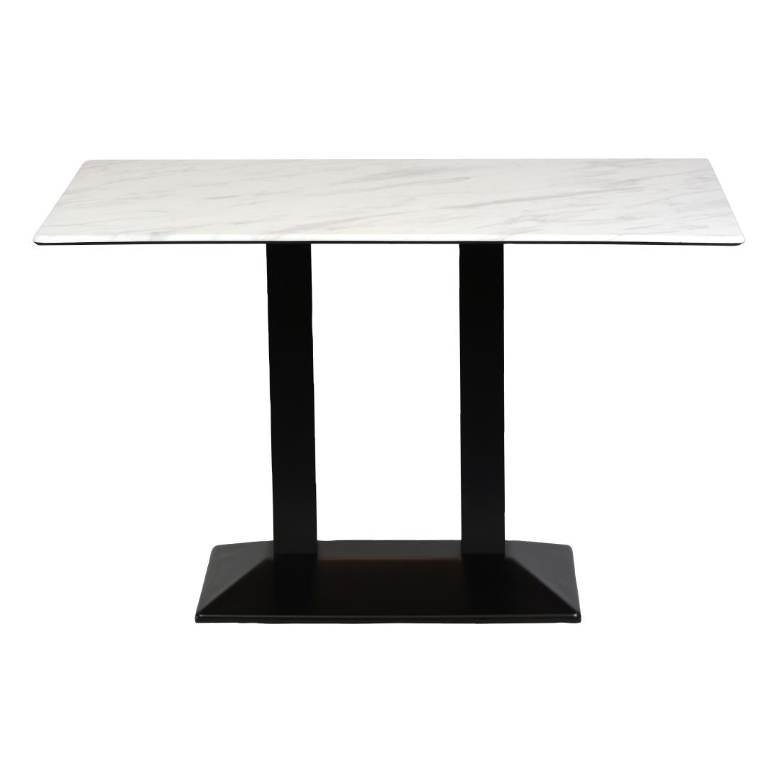 Turin Metal Base Rectangle Dining Table with Laminate Top in Marble - CZ822 Steel Tables Everyday   