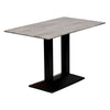 Turin Metal Base Rectangle Dining Table with Laminate Top in Concrete - CZ823 Steel Tables Everyday   