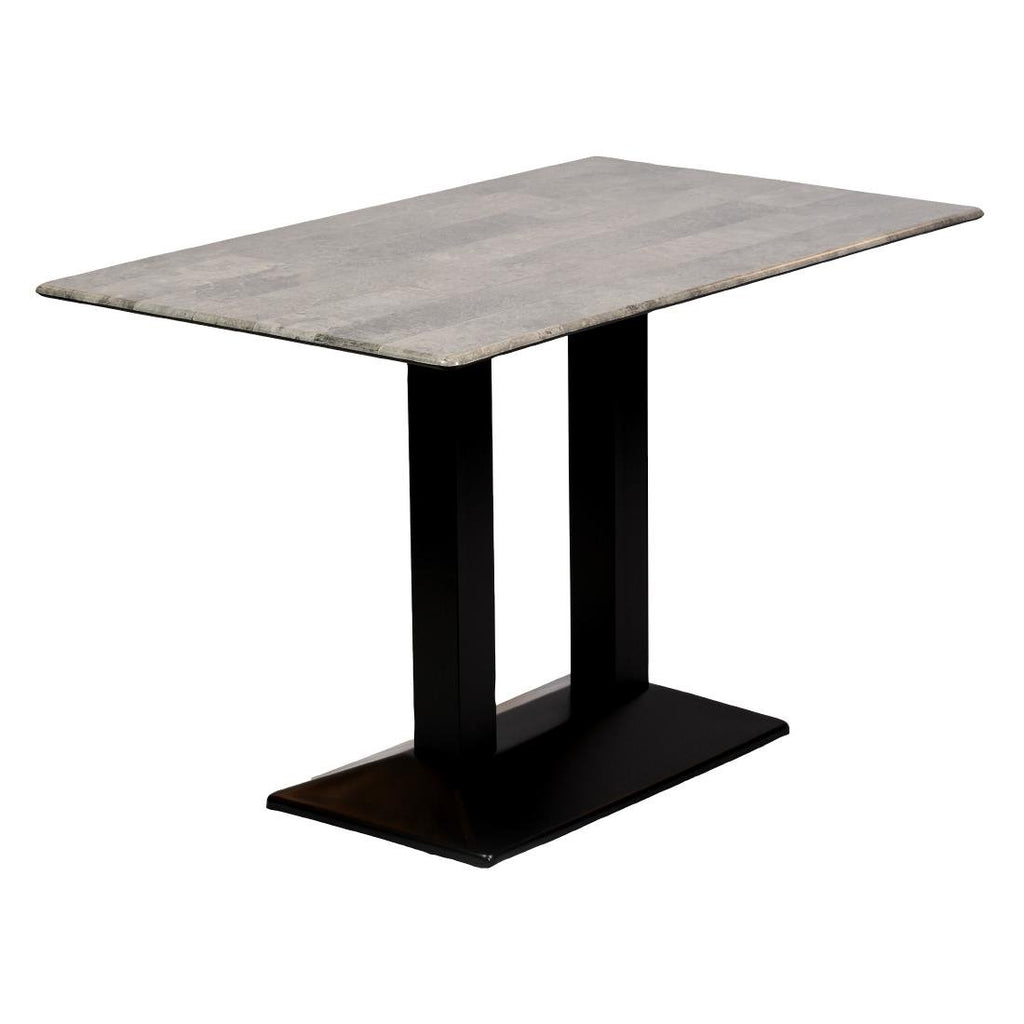Turin Metal Base Rectangle Dining Table with Laminate Top in Concrete - CZ823 Steel Tables Everyday   