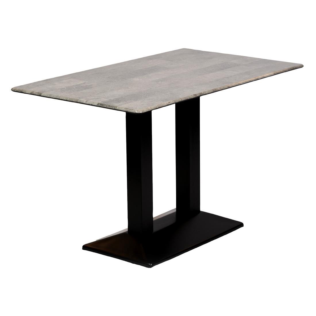 Turin Metal Base Rectangle Dining Table with Laminate Top in Concrete - CZ823 Steel Tables Everyday   