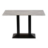 Turin Metal Base Rectangle Dining Table with Laminate Top in Concrete - CZ823 Steel Tables Everyday   