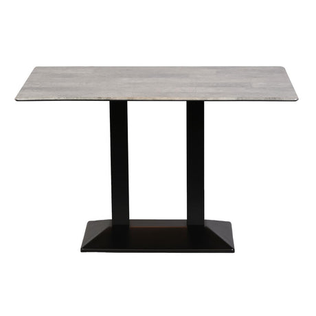 Turin Metal Base Rectangle Dining Table with Laminate Top in Concrete - CZ823 Steel Tables Everyday   