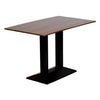 Turin Metal Base Rectangle Dining Table with Laminate Top in Walnut - CZ825 Steel Tables Everyday   