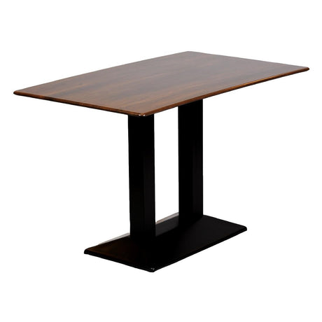 Turin Metal Base Rectangle Dining Table with Laminate Top in Walnut - CZ825 Steel Tables Everyday   