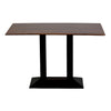 Turin Metal Base Rectangle Dining Table with Laminate Top in Walnut - CZ825 Steel Tables Everyday   