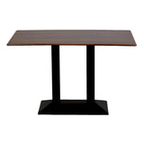 Turin Metal Base Rectangle Dining Table with Laminate Top in Walnut - CZ825 Steel Tables Everyday   
